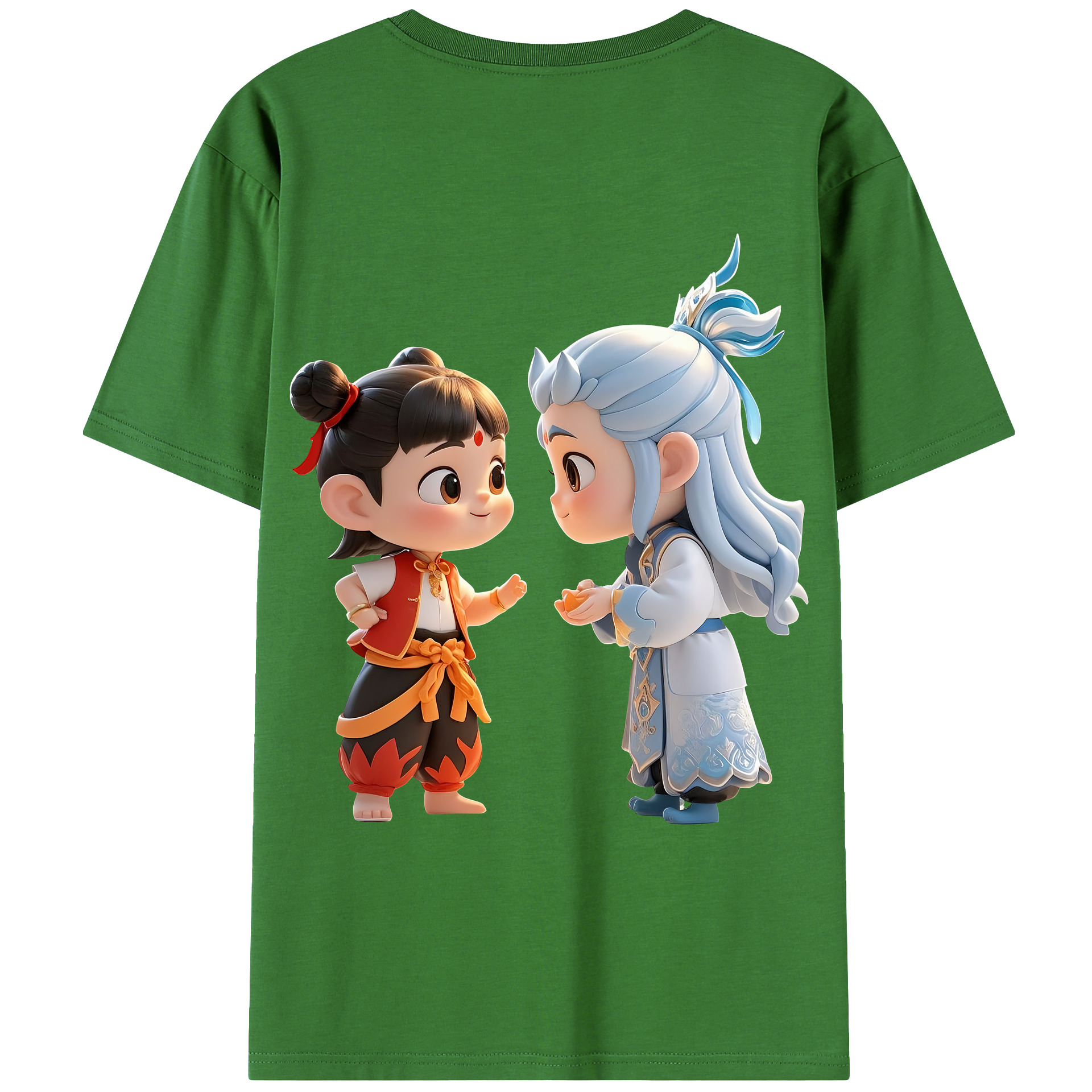 （画像用） Ne Zha 2 ナタ 魔童の大暴れ レディース半袖Tシャツ(バックプリント)